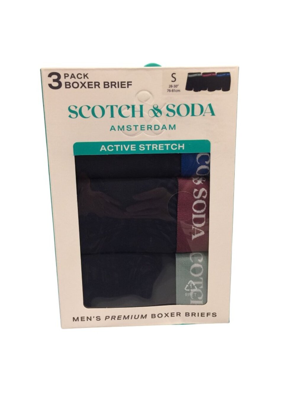 SCOTCH & SODA Amsterdam Men's Small Premium Boxer Briefs Set of 3